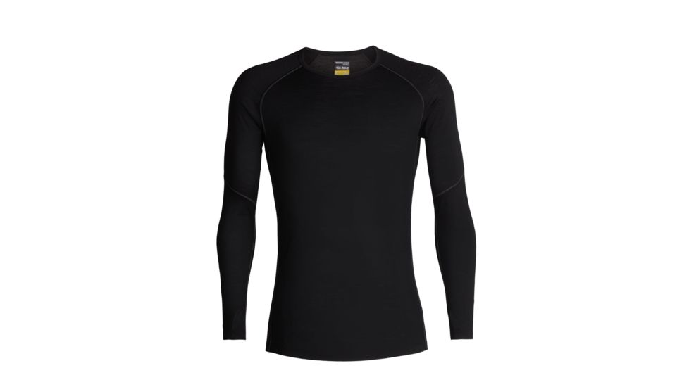 Icebreaker 150 Zone Long Sleeve Crewe, Black/Mineral, Small, 104347-001-S