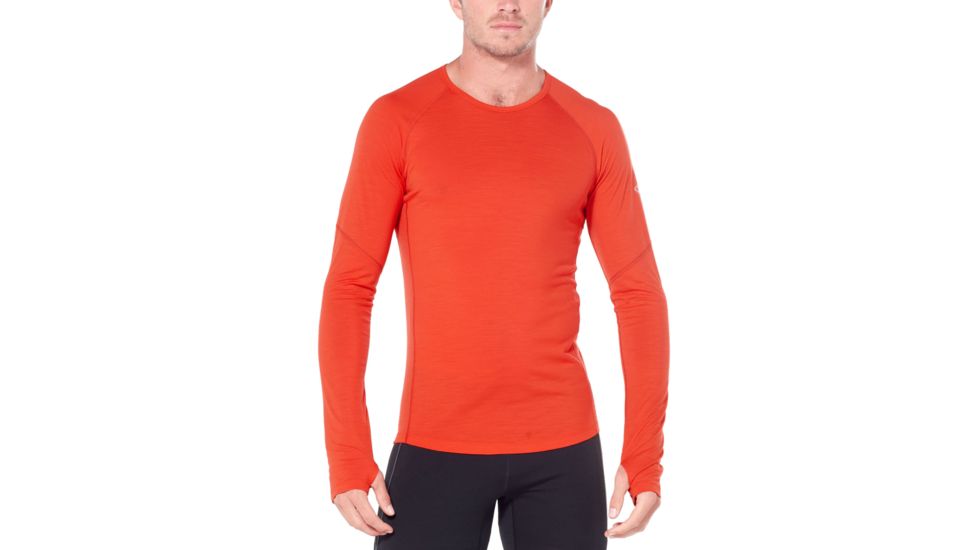 Icebreaker 150 Zone Long Sleeve Crewe, Chili Red/Monsoon, Medium, 104347-601-M