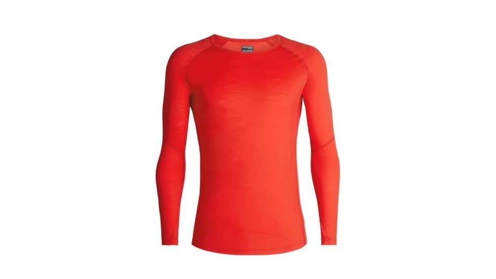 Icebreaker 150 Zone Long Sleeve Crewe, Chili Red/Monsoon, Small, 104347-601-S