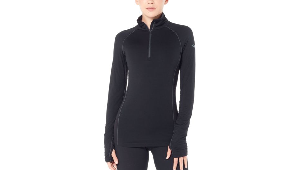 Icebreaker 150 Zone Long Sleeve Half Zip, Black/Mineral, Large, 104332-001-L