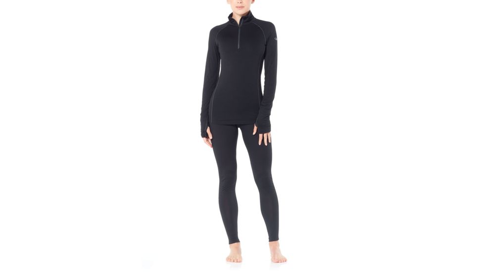 Icebreaker 150 Zone Long Sleeve Half Zip, Black/Mineral, Large, 104332-001-L