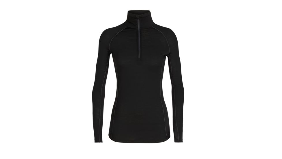 Icebreaker 150 Zone Long Sleeve Half Zip, Black/Mineral, Large, 104332-001-L