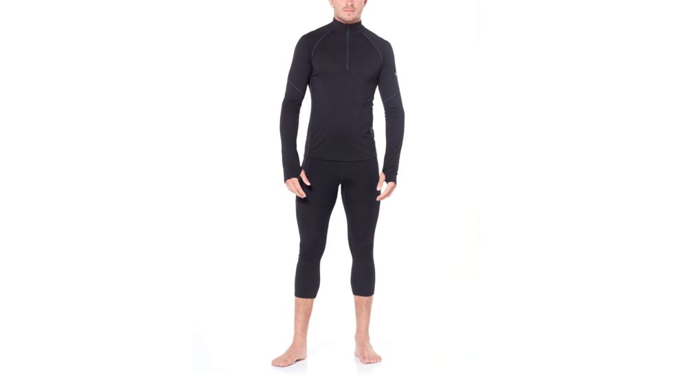 Icebreaker 150 Zone Long Sleeve Half Zip, Black/Mineral, Extra Small, 104332-001-XS