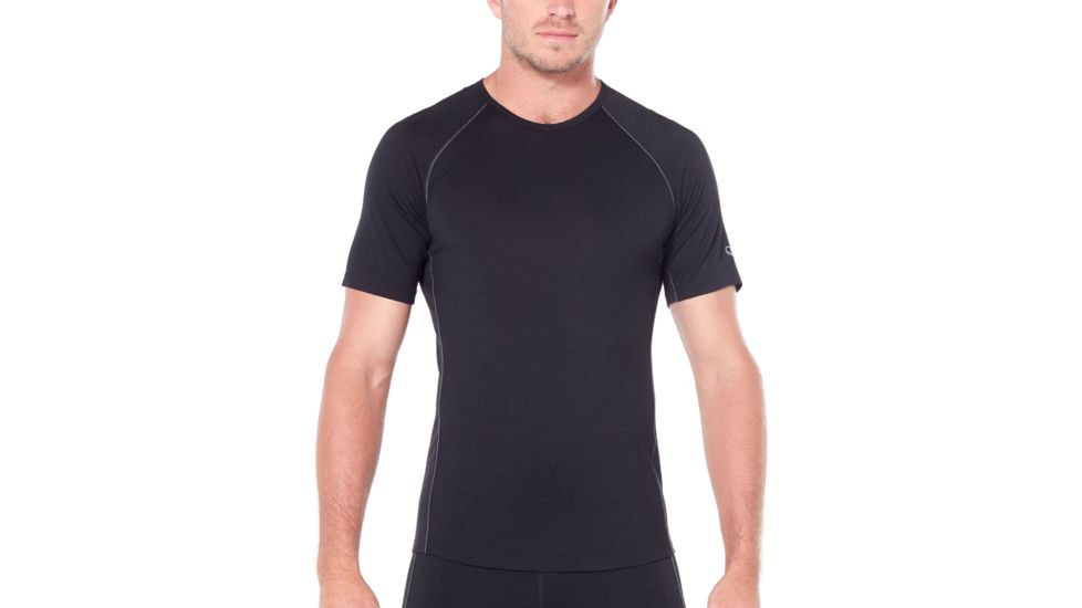 Icebreaker 150 Zone Short Sleeve Crewe - Mens, Black/Mineral, Small, 104346-001-S