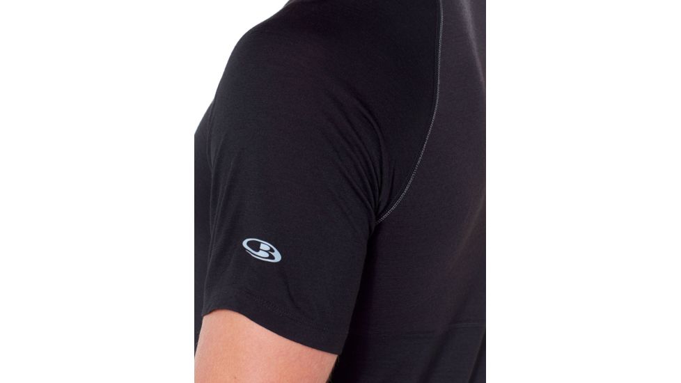 Icebreaker 150 Zone Short Sleeve Crewe - Mens, Black/Mineral, Small, 104346-001-S