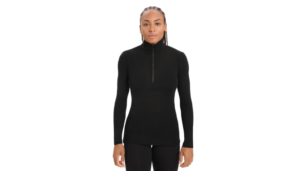 Icebreaker 175 Everyday Long Sleeve Half Zip Thermal Top - Womens, Black, Extra Small, IB104473001XS
