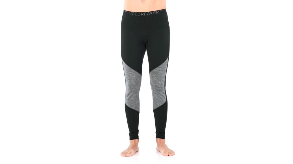 Icebreaker 200 Oasis Deluxe Leggings - Mens, Black/Gritstone HTHR, Small, 104861A04S