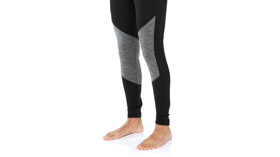 Icebreaker 200 Oasis Deluxe Leggings - Mens, Black/Gritstone HTHR, Small, 104861A04S