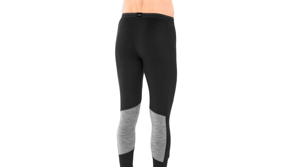 Icebreaker 200 Oasis Deluxe Leggings - Mens, Black/Gritstone HTHR, Small, 104861A04S