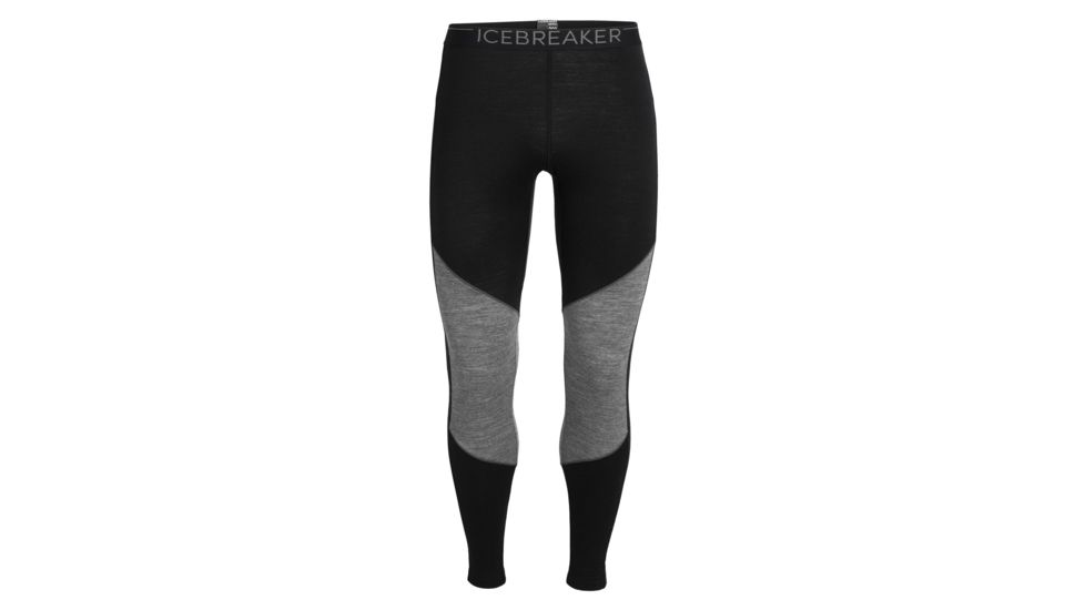 Icebreaker 200 Oasis Deluxe Leggings - Mens, Black/Gritstone HTHR, Small, 104861A04S