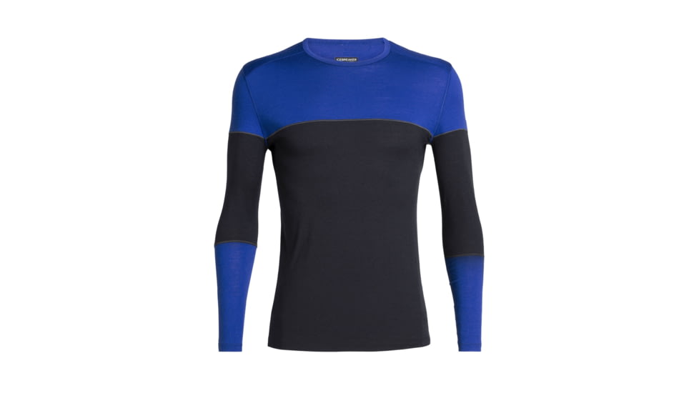 Icebreaker 200 Oasis Deluxe Long Sleeve Crewe - Mens, Midnight Navy/SURF, Large, 104858B04L