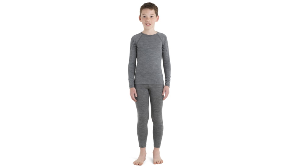 Icebreaker 200 Oasis Long Sleeve Crewe - Kids, Gritstone Heather, 14US, IB10450101314