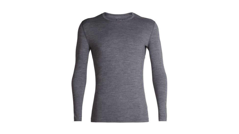 Icebreaker 200 Oasis Long Sleeve Crewe Heritage Stripe - Mens, Gritstone HTHR, Medium, 104712013M