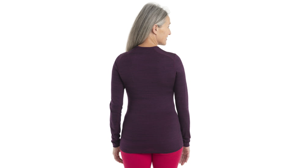 Icebreaker 200 Oasis Long Sleeve Crewe Ski Tracks Thermal Top - Womens, Nightshade/Midnight Navy/Aop, Extra Small, IB0A56HXA66XS
