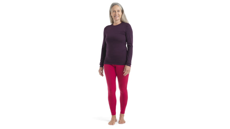 Icebreaker 200 Oasis Long Sleeve Crewe Ski Tracks Thermal Top - Womens, Nightshade/Midnight Navy/Aop, Extra Small, IB0A56HXA66XS