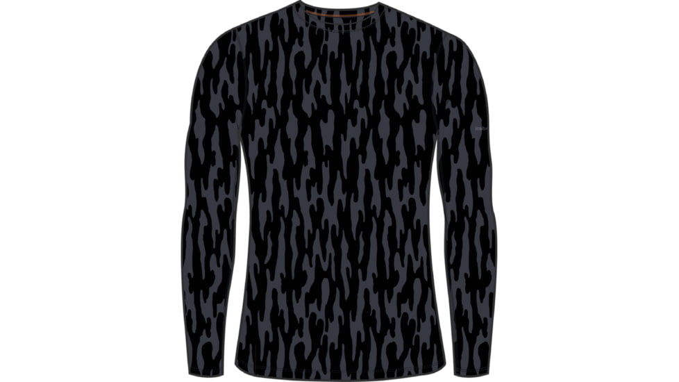 Icebreaker 200 Oasis Long Sleeve Glacial Flow Thermal Top - Men's, Graphite/Black/Aop, Large, IB0A56QSA53L