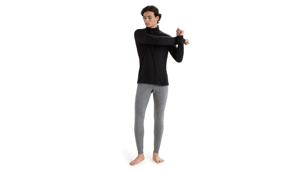 Icebreaker 200 Oasis Long Sleeve Half Zip Thermal Top - Mens, Black, Extra Small, IB104367001XS