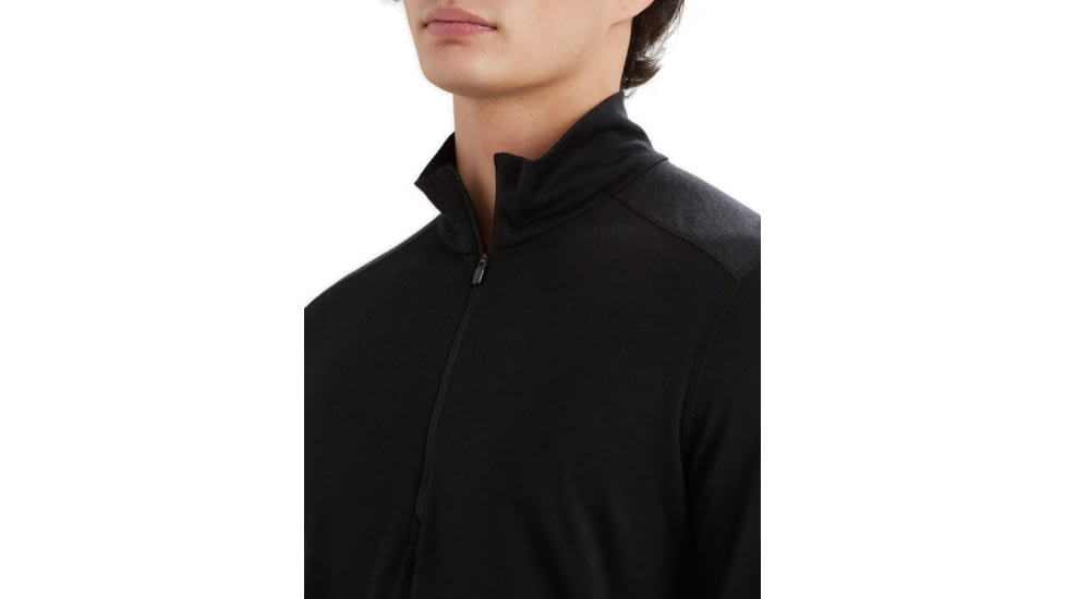 Icebreaker 200 Oasis Long Sleeve Half Zip Thermal Top - Men's, Black, Extra Small, IB104367001XS