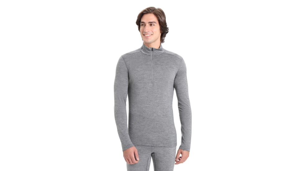 Icebreaker 200 Oasis Long Sleeve Half Zip Thermal Top - Mens, Gritstone Heather, Extra Small, IB104367013XS
