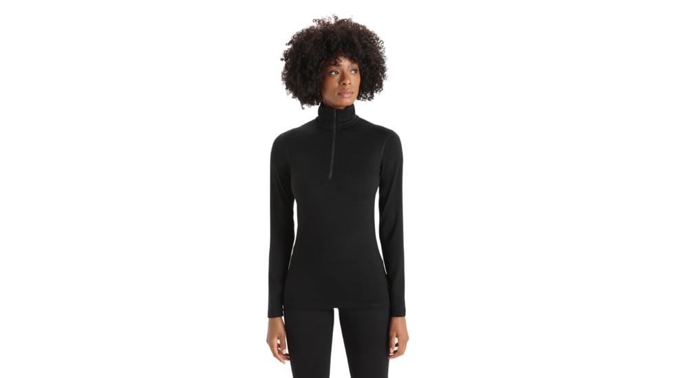 Icebreaker 200 Oasis Long Sleeve Half Zip Thermal Top - Women's, Black, Extra Small, IB104380001XS