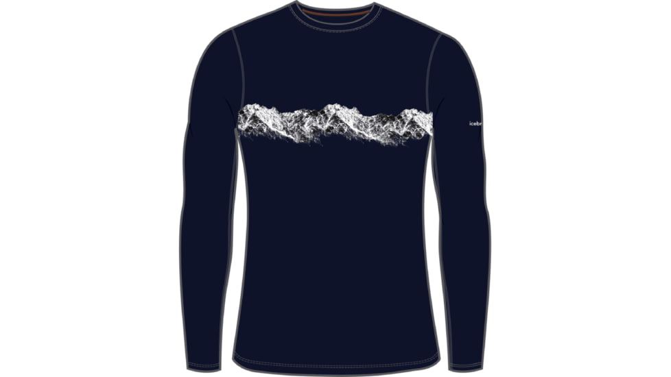 Icebreaker 200 Oasis Long Sleeve Remarkables Thermal Top - Men's, Midnight Navy, Small, IB0A56QU401S