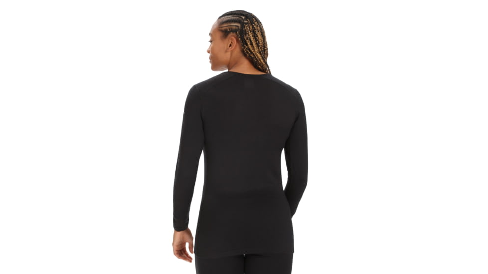 Icebreaker 200 Oasis Long Sleeve V Neck Thermal Top - Womens, Black, Extra Large, IB104379001XL