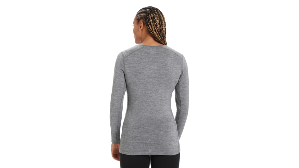 Icebreaker 200 Oasis Long Sleeve V Neck Thermal Top - Womens, Gritstone Heather, Extra Small, IB104379013XS