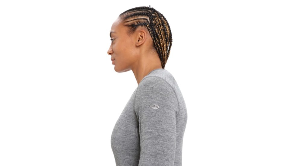 Icebreaker 200 Oasis Long Sleeve V Neck Thermal Top - Womens, Gritstone Heather, Extra Small, IB104379013XS