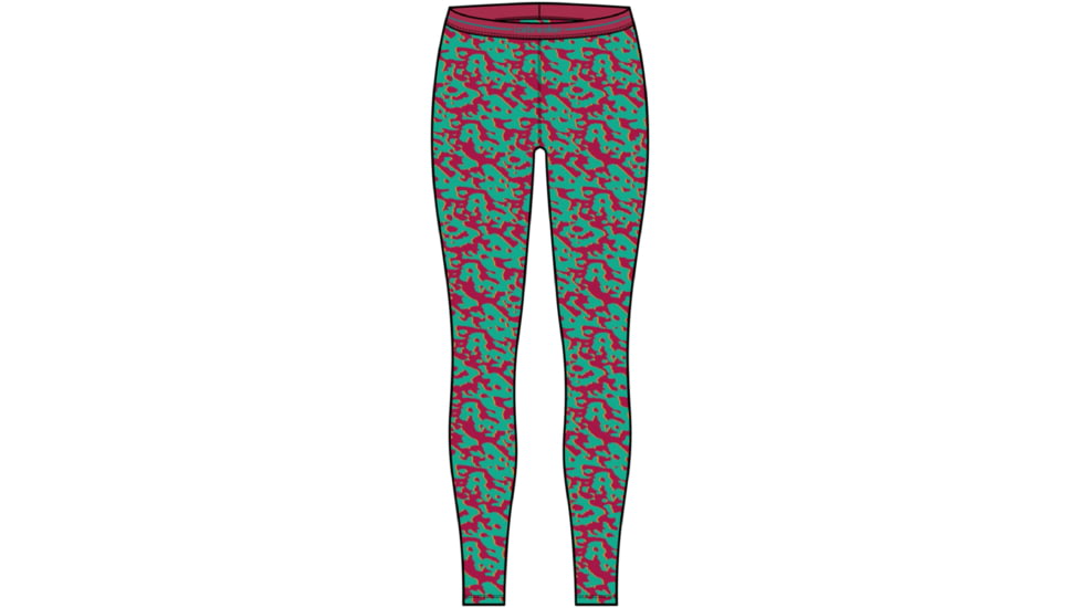 Icebreaker 200 Oasis Macro Forms Leggings - Women's, Flux Green/Dk Flux/Aop, Extra Large, IB0A56UEA67XL