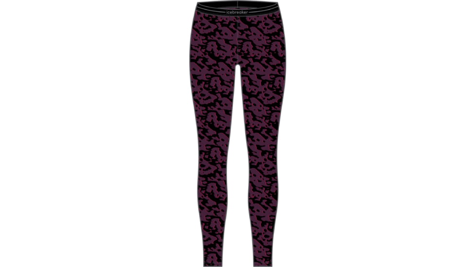 Icebreaker 200 Oasis Macro Forms Leggings - Women's, Tempo/Black/Nightshad/Aop, Large, IB0A56UE989L