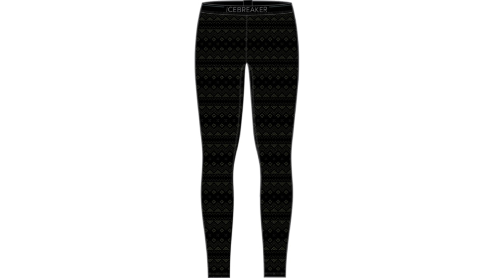 Icebreaker 200 Oasis Thermal First Snow Leggings - Men's, Black/Loden/Aop, 2XL, IB0A56VBA55XXL