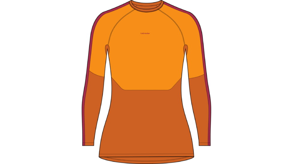 Icebreaker 200 Sonebula Long Sleeve Crewe Top - Women's, Earth/Solar/Electrnpnk/Cb, Large, IB0A56SX939L