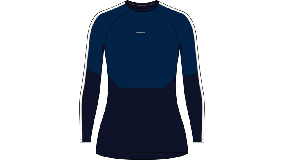 Icebreaker 200 Sonebula Long Sleeve Crewe Top - Women's, Midnight Navy/Royal Navy/Snow/Cb, Medium, IB0A56SX090M