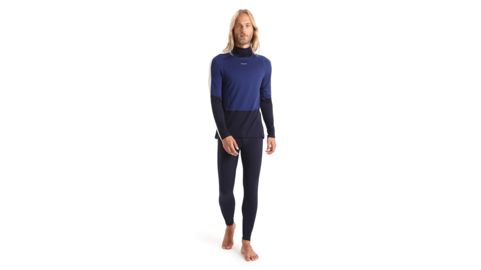 Icebreaker 200 Sonebula Long Sleeve High Neck Thermal Top - Mens, Midnight Navy/Royal Navy/Snow/Cb, Small, IB0A59JT090S