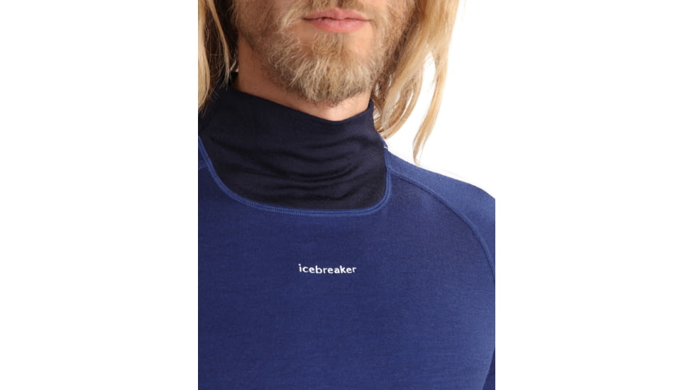 Icebreaker 200 Sonebula Long Sleeve High Neck Thermal Top - Mens, Midnight Navy/Royal Navy/Snow/Cb, Small, IB0A59JT090S