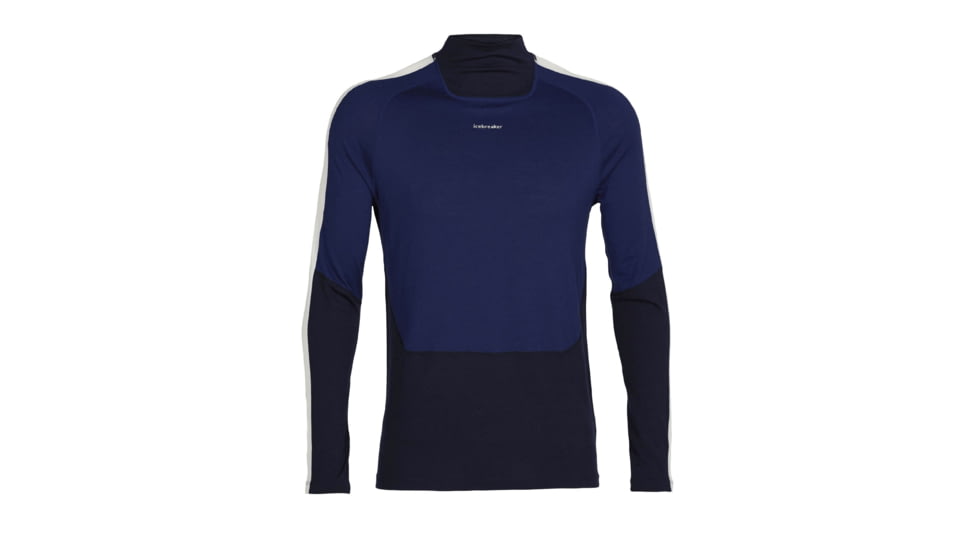 Icebreaker 200 Sonebula Long Sleeve High Neck Thermal Top - Mens, Midnight Navy/Royal Navy/Snow/Cb, Small, IB0A59JT090S