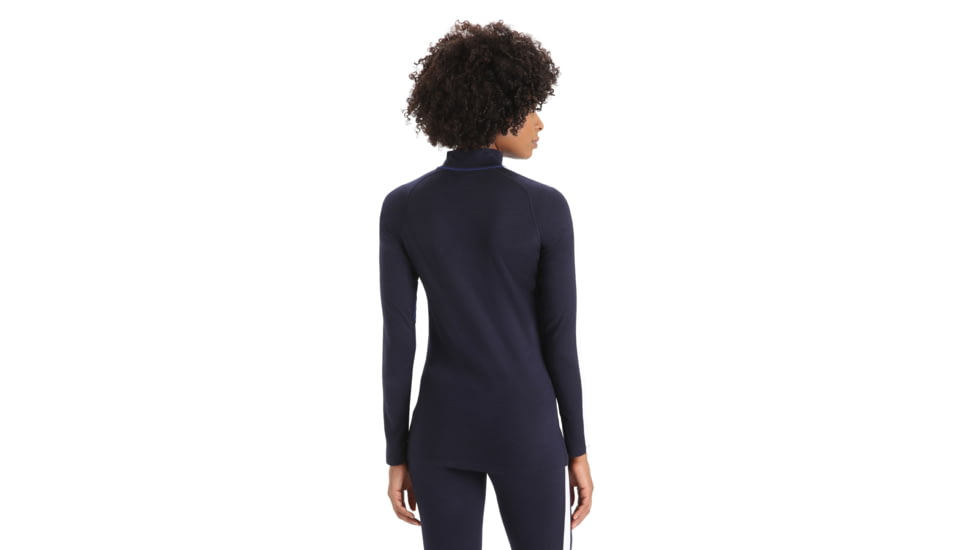 Icebreaker 200 Sonebula Long Sleeve High Neck Thermal Top - Womens, Midnight Navy/Royal Navy/Snow/Cb, Small, IB0A59JU090S