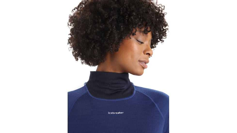 Icebreaker 200 Sonebula Long Sleeve High Neck Thermal Top - Women's, Midnight Navy/Royal Navy/Snow/Cb, Small, IB0A59JU090S