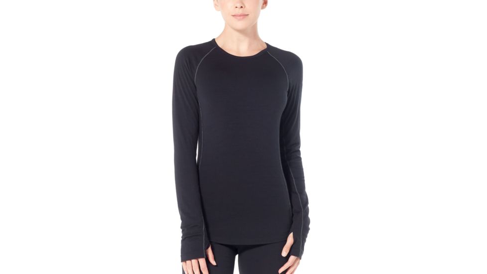 Icebreaker 200 Zone Long Sleeve Crewe, Black/Mineral, Extra Small, 104426-001-XS