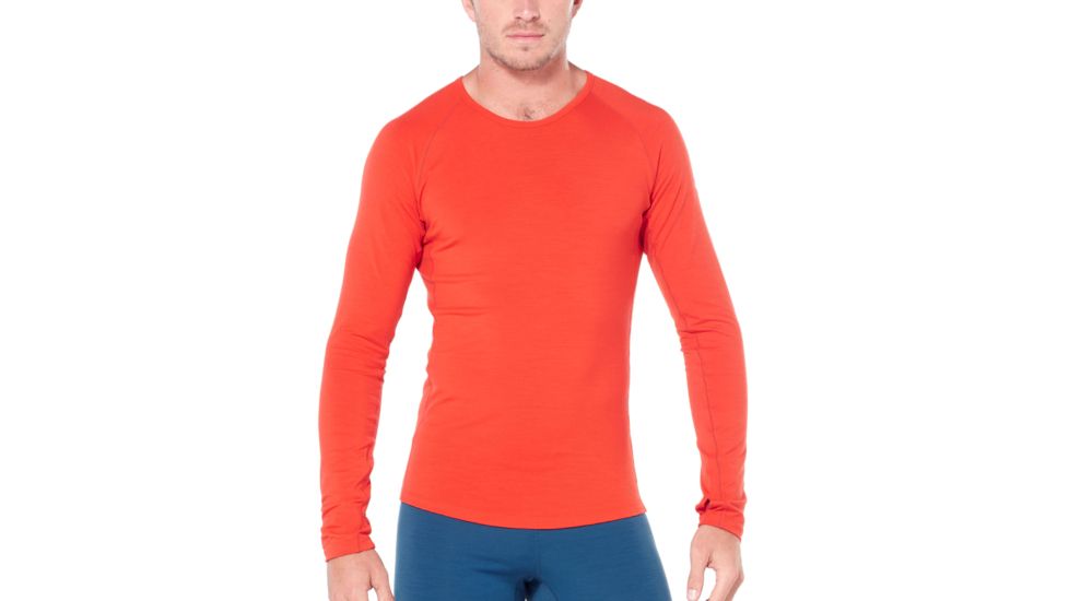 Icebreaker 200 Zone Long Sleeve Crewe, Chili Red/Monsoon, Extra Large, 104355-601-XL