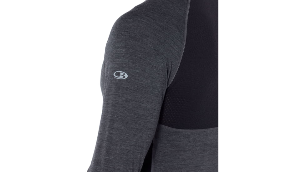 Icebreaker 200 Zone Long Sleeve Crewe, Jet Hthr/Black, 2XL, 104355-001-XXL