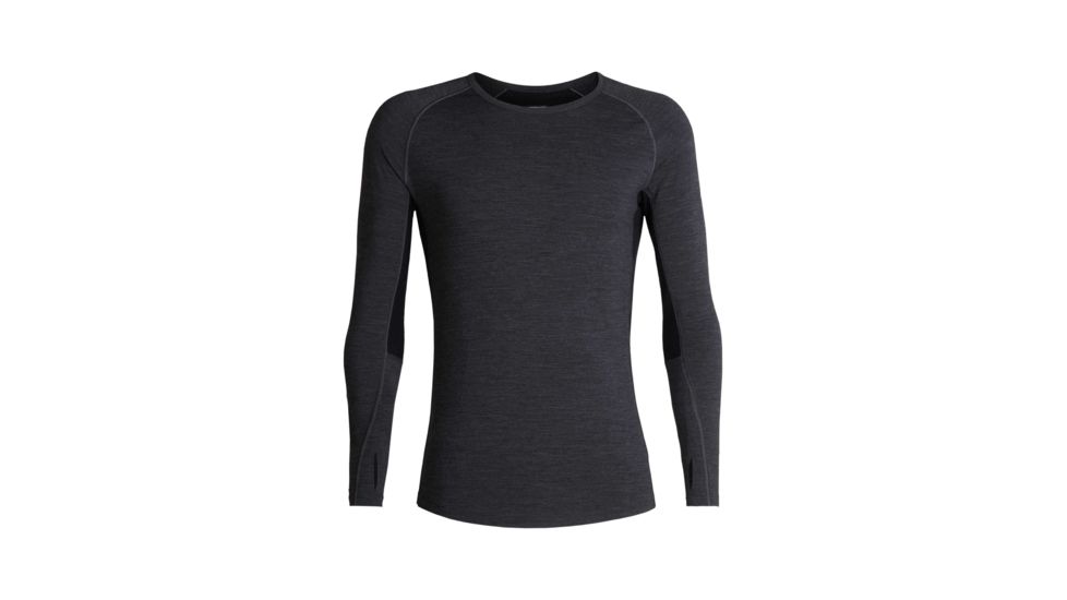 Icebreaker 200 Zone Long Sleeve Crewe, Jet Hthr/Black, 2XL, 104355-001-XXL