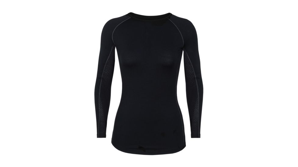 Icebreaker 200 Zone Long Sleeve Crewe - Womens, Black/Mineral, Small, 104426-001-S