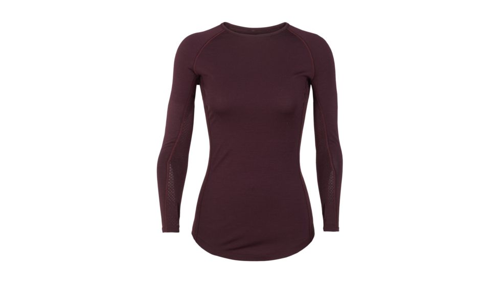 Icebreaker 200 Zone Long Sleeve Crewe - Womens, Velvet/Prism, Small, 104426-601-S