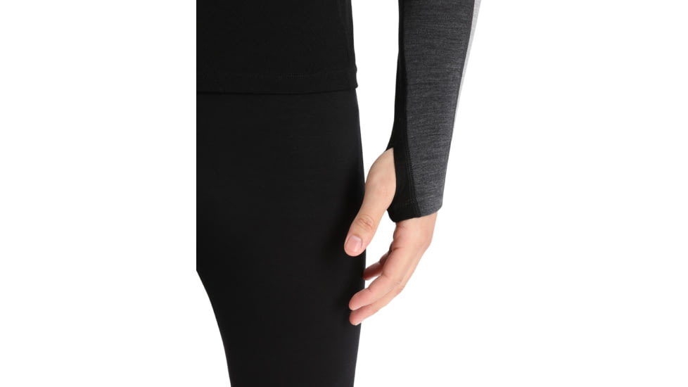 Icebreaker 200 ZoneKnit Long Sleeve Crewe Thermal Top - Mens, Jet Heather/Black/Metro Heather/Cb, Large, IB0A56HA585L