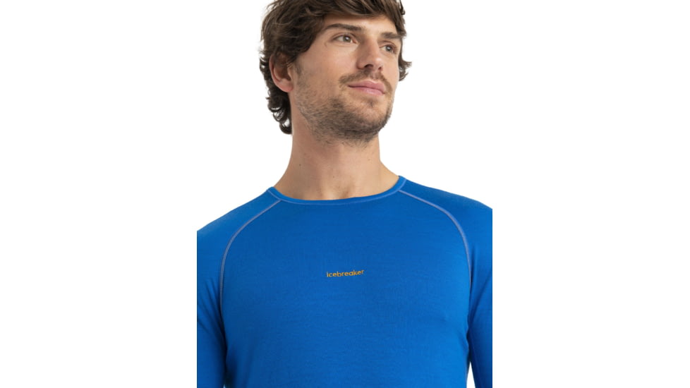 Icebreaker 200 ZoneKnit Long Sleeve Crewe Thermal Top - Mens, Lazurite/Solar/Cb, 2XL, IB0A56HA876XXL