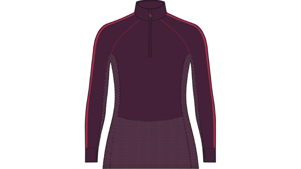 Icebreaker 200 ZoneKnit Long Sleeve Half Zip Thermal Top - Women's, Nightshade/Electronpnk/Cb, Extra Large, IB0A56HC940XL