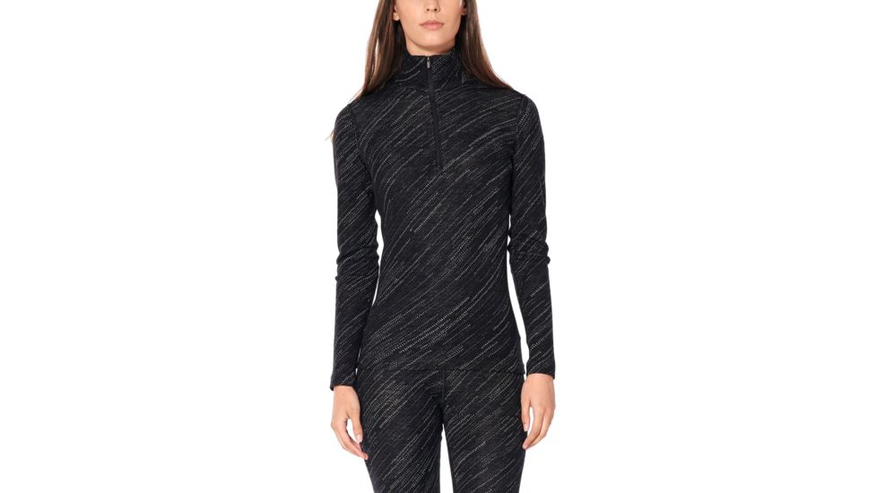 Icebreaker 250 Vertex Long Sleeve Half Zip Snow Storm - Womens, Black, Medium, 104718001M