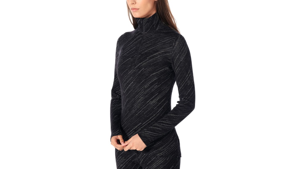 Icebreaker 250 Vertex Long Sleeve Half Zip Snow Storm - Womens, Black, Medium, 104718001M