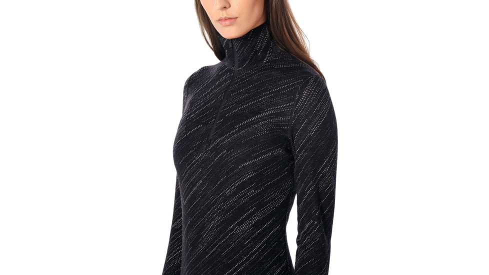 Icebreaker 250 Vertex Long Sleeve Half Zip Snow Storm - Womens, Black, Medium, 104718001M